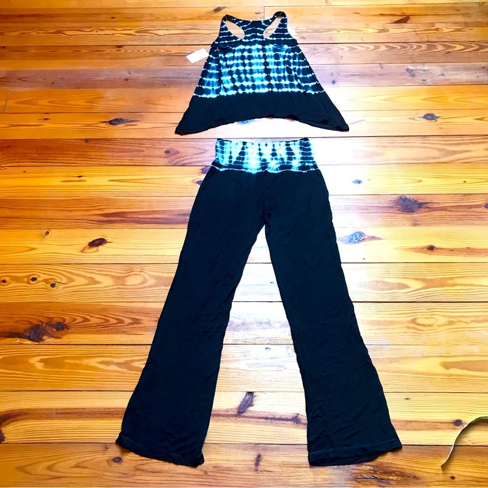 Tart Black and White Tie-Dye Lounge Pajamas Wear Tank Top and Pants, NWT, S